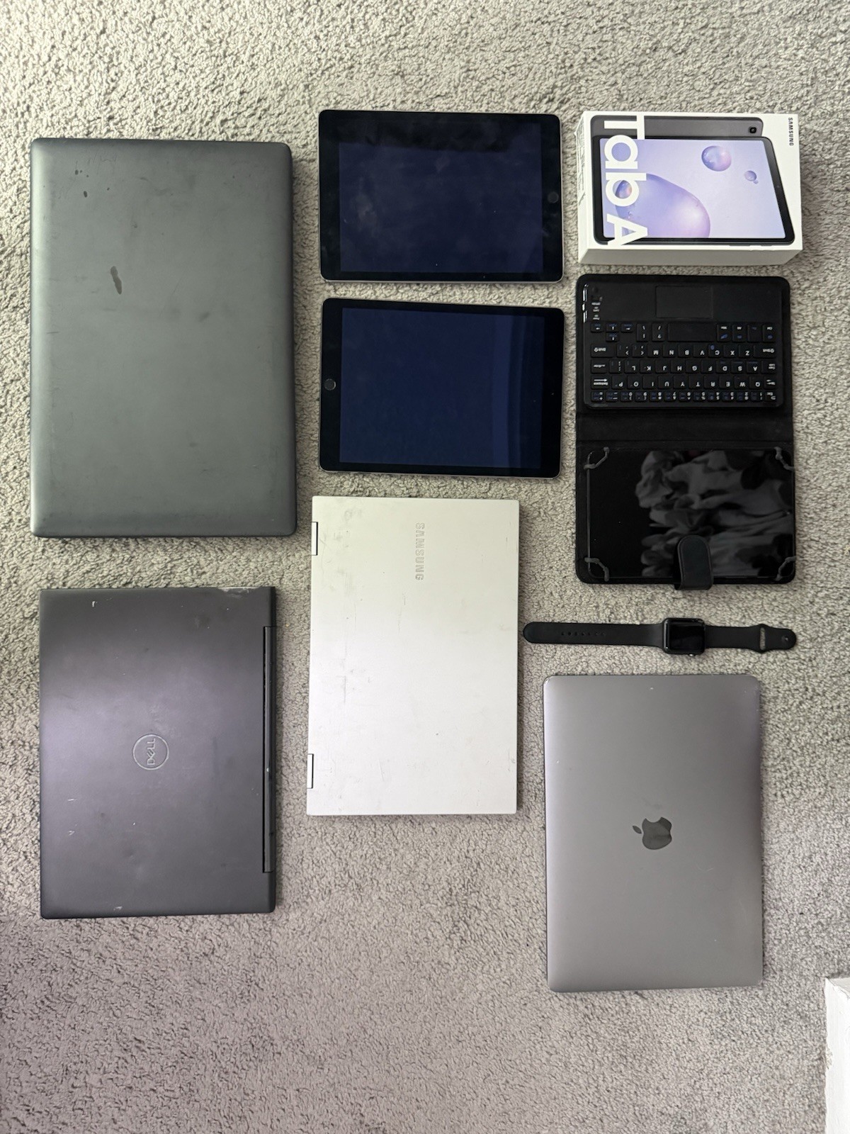 Lot Of 8-Dell Laptop, Samsung Tablet & laptop, Apple Watch, MacBook pro, iPads