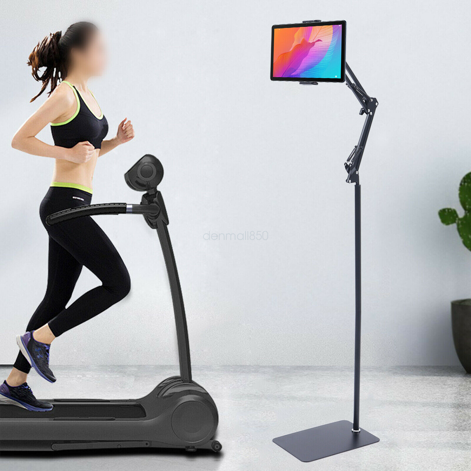 Universal 360° Tablet Holder Floor Stand Clamp Adjustable for 4-17cm Phone iPad