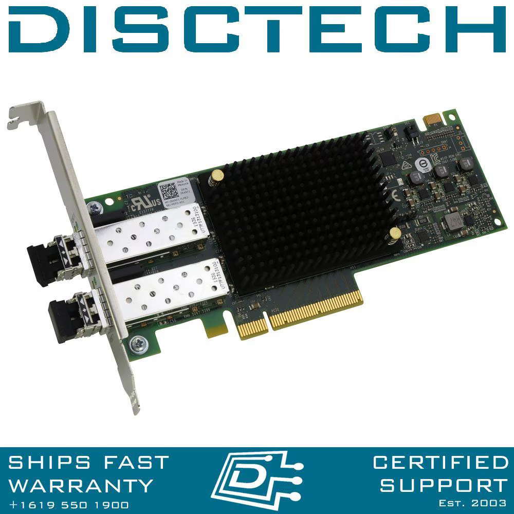 Dell 403-BBLU Emulex LPe31002-M6-D Dual Port 16Gb Fibre Channel HBA PCIe Adapter