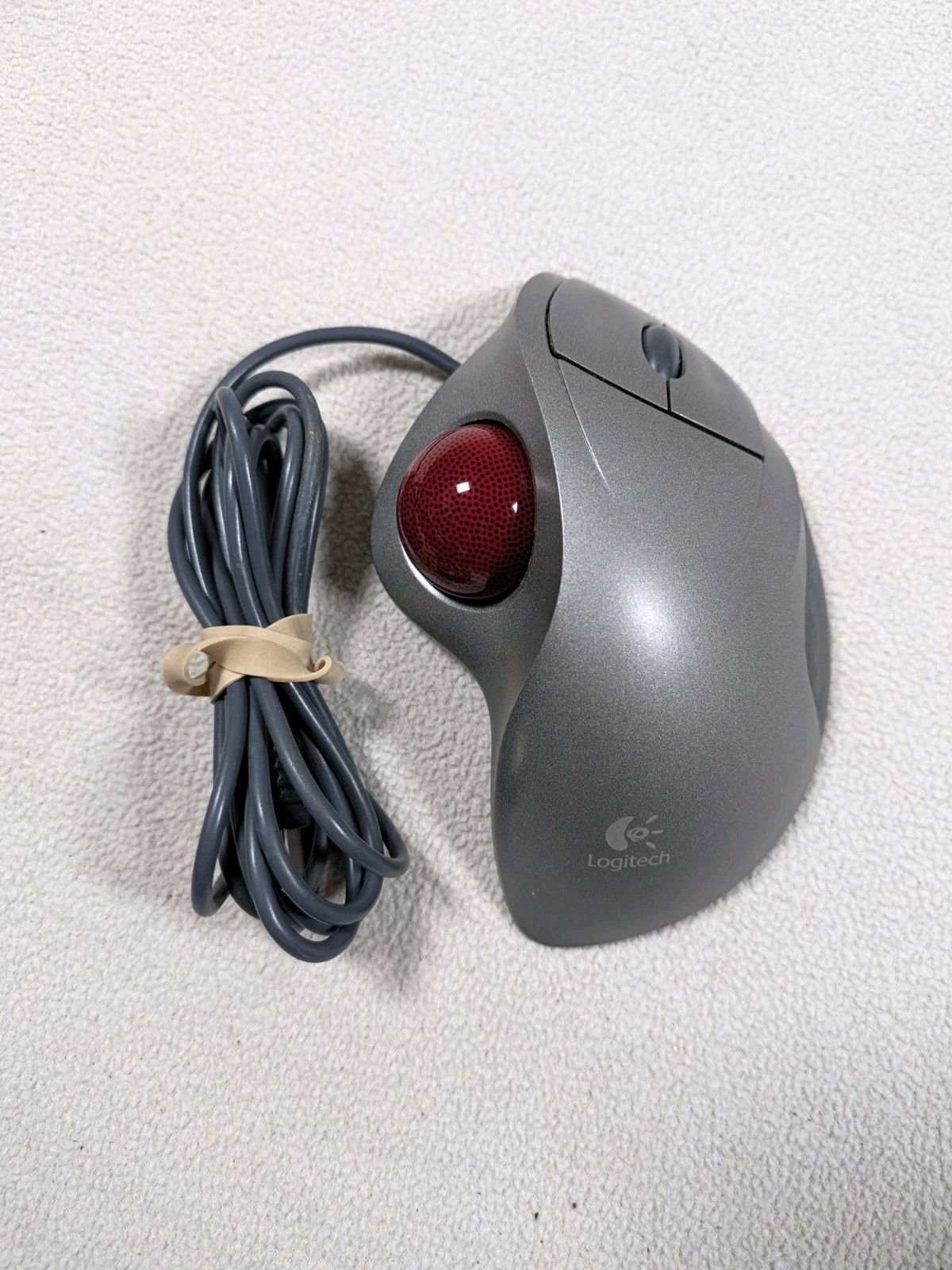 Logitech T-BB18 Trackman Wheel USB Trackball Mouse - TESTED WORKS Silver