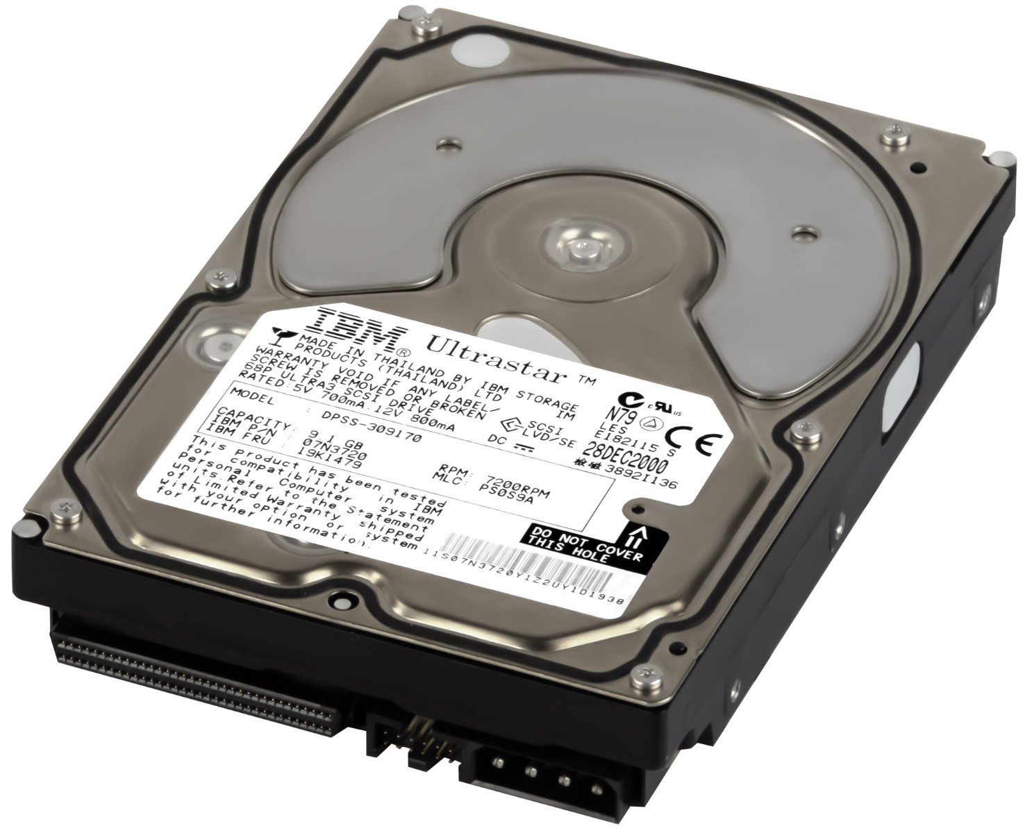 IBM UltraStar 36LP 19K1479 07N3720 DPSS-309170 9.1GB 7.2k 4MB SCSI U160 3.5'' 