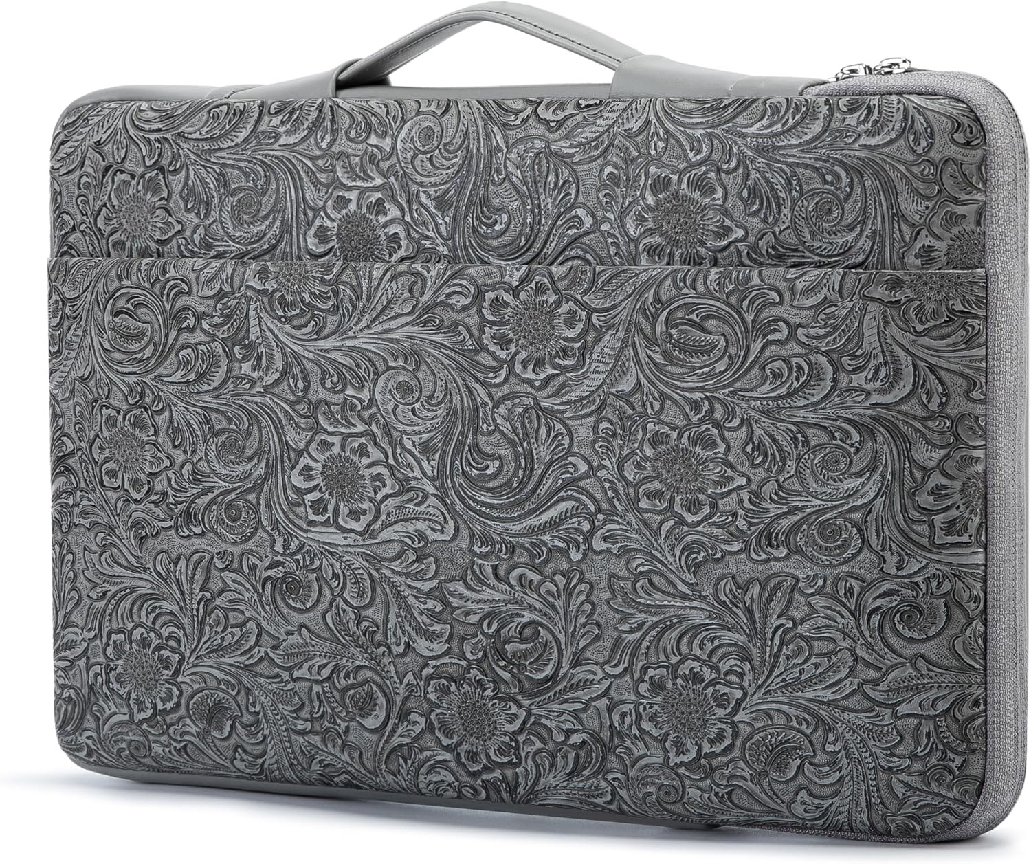 Embossed PU Leather 360° Heavy Duty Protective Laptop Sleeve for 15 inch-15.6 in