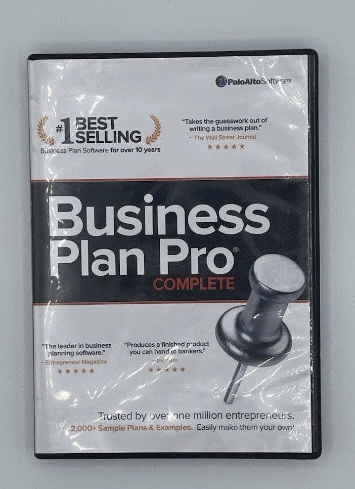 Business Plan Pro Complete Palo Alto Software Windows CD-ROM Disc w/ Case USED