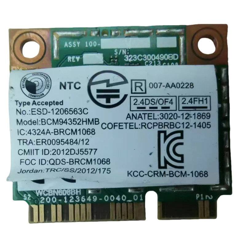 Lenovo 03T8215 BCM94352HMB Mini Pcie Wifi Card Dual Band 867Mbps BT4.0 802.11ac