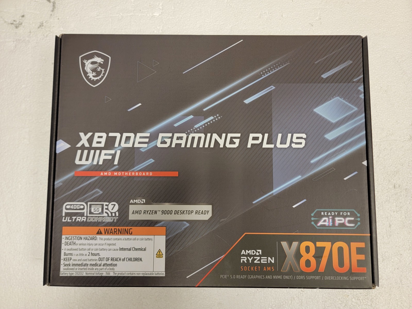 New MSI X870E Gaming Plus WiFi7 AMD Ryzen 9000 AM5 ATX motherboard PCIe5 5GbE