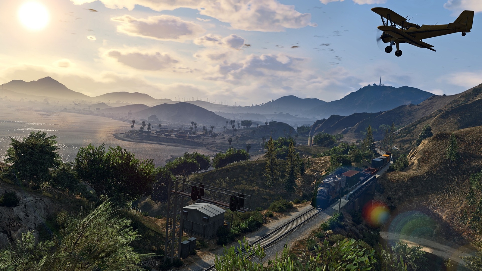 Landscape grand theft auto v video games pc gaming Custom Gaming Mat Desk
