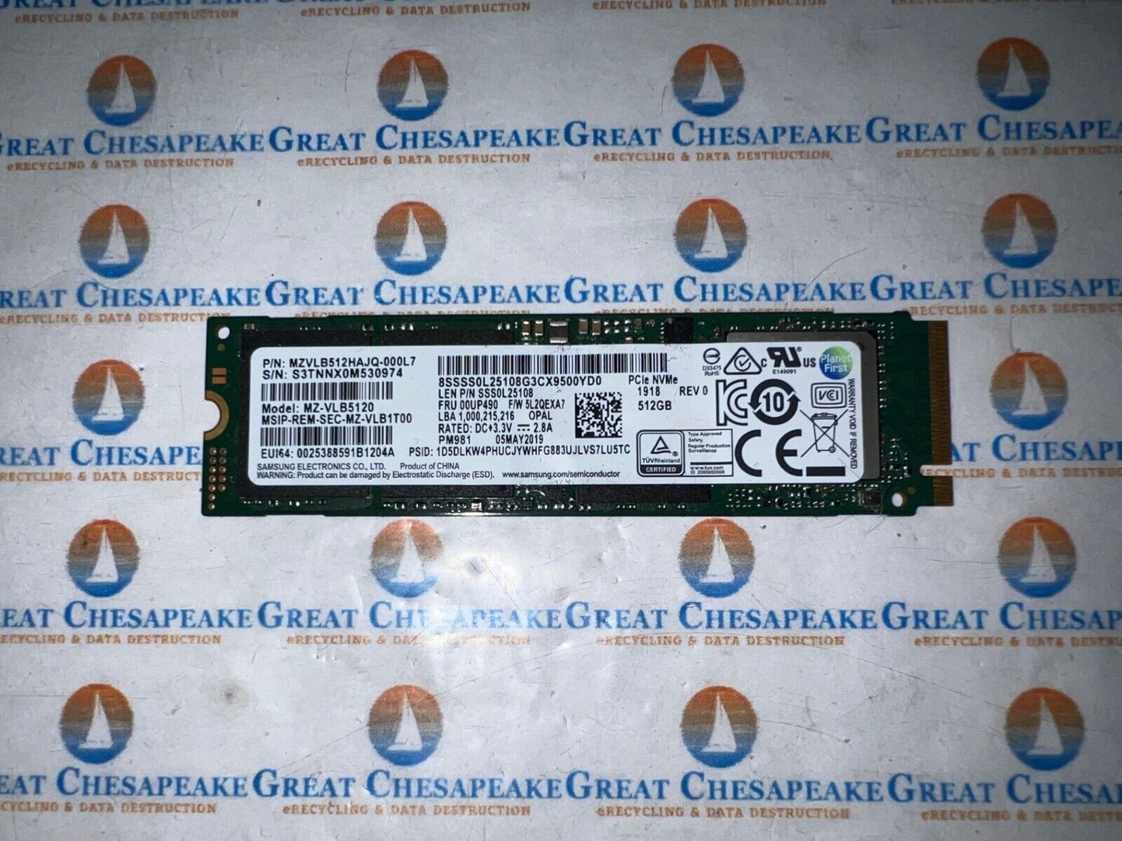 Samsung MZVLB512HAJQ-000L7 00UP490 NVMe PCIe M.2 512GB Internal SSD TESTED
