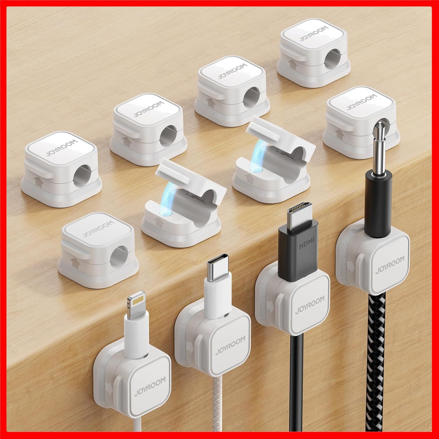 Versatile 12-Pack Magnetic Cable Organizers - Keep Cords Neat and Off Floors
