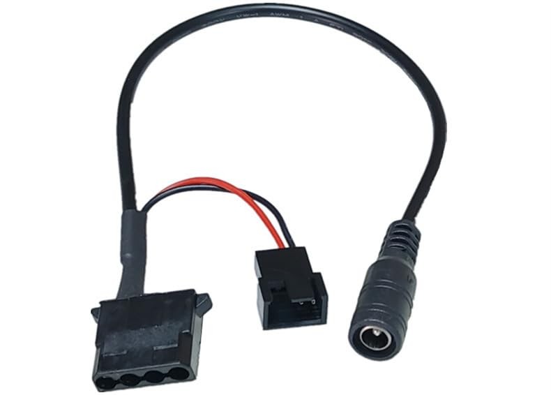 12V DC5521 to Molex 4Pin/2510 3Pin/4Pin Fan Splitter Cable, 27cm Pure Copper ...