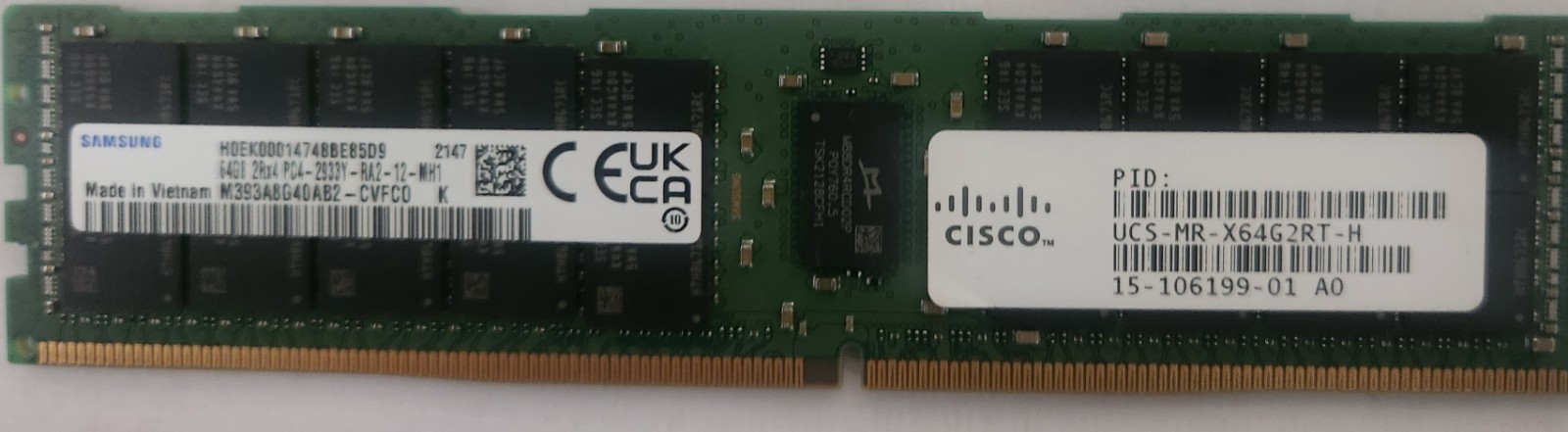 Cisco UCS-MR-X64G2RT-H 64GB PC4-23400 (DDR4-2933) RDIMM Memory RAM