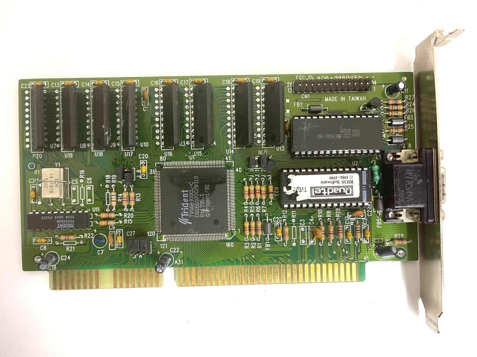 VINTAGE 1992 TRANSPOLAR TRIDENT TVGA8900CL-C 1 MEG ISA VGA CD KC6-8900VGA MXB160