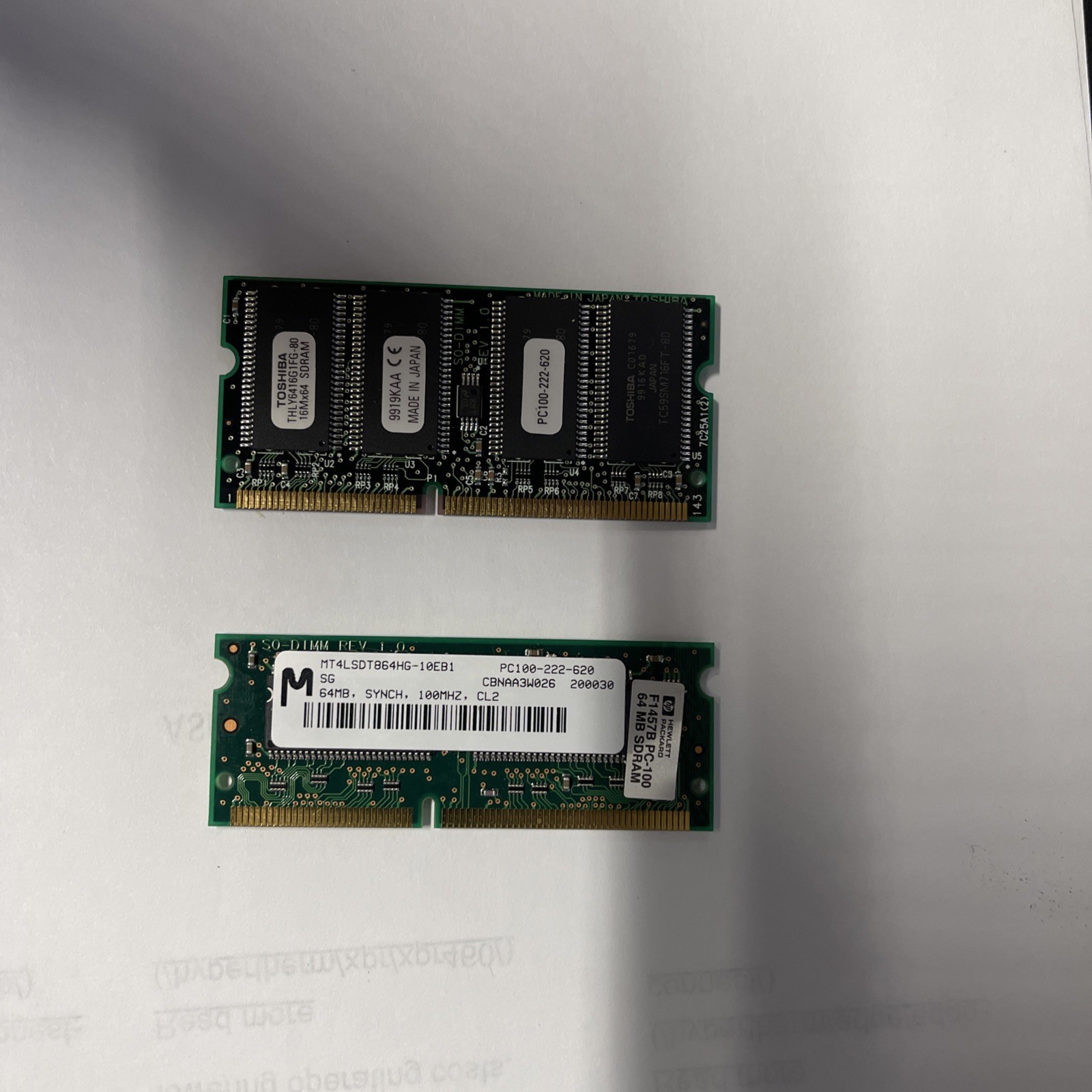 Genuine HP F1457B PC-100 64MB SDRAM RAM