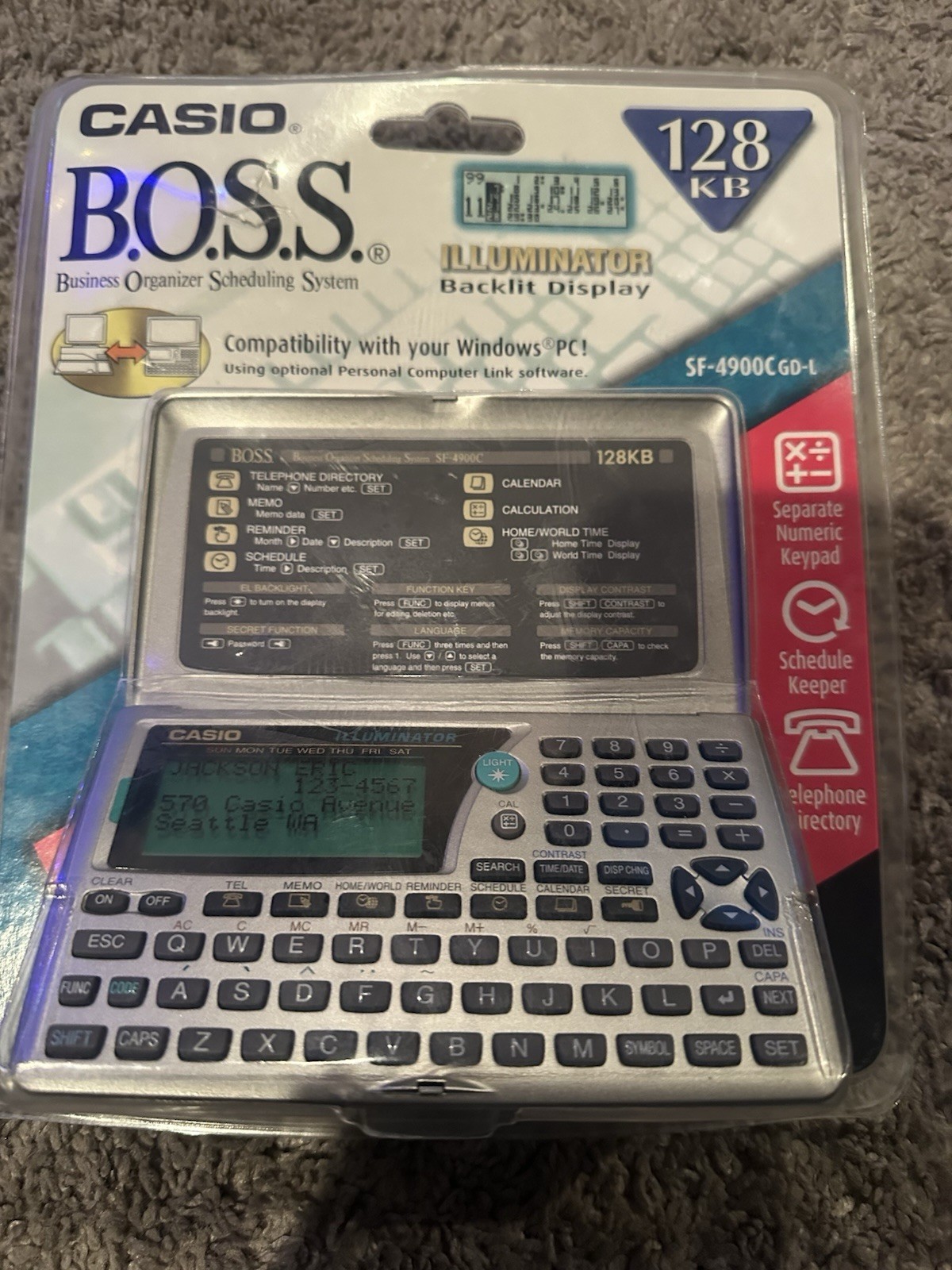 NEW Casio BOSS SF-4900C GD-L, 128KB Organizer 1999 Vintage Sealed w Batteries