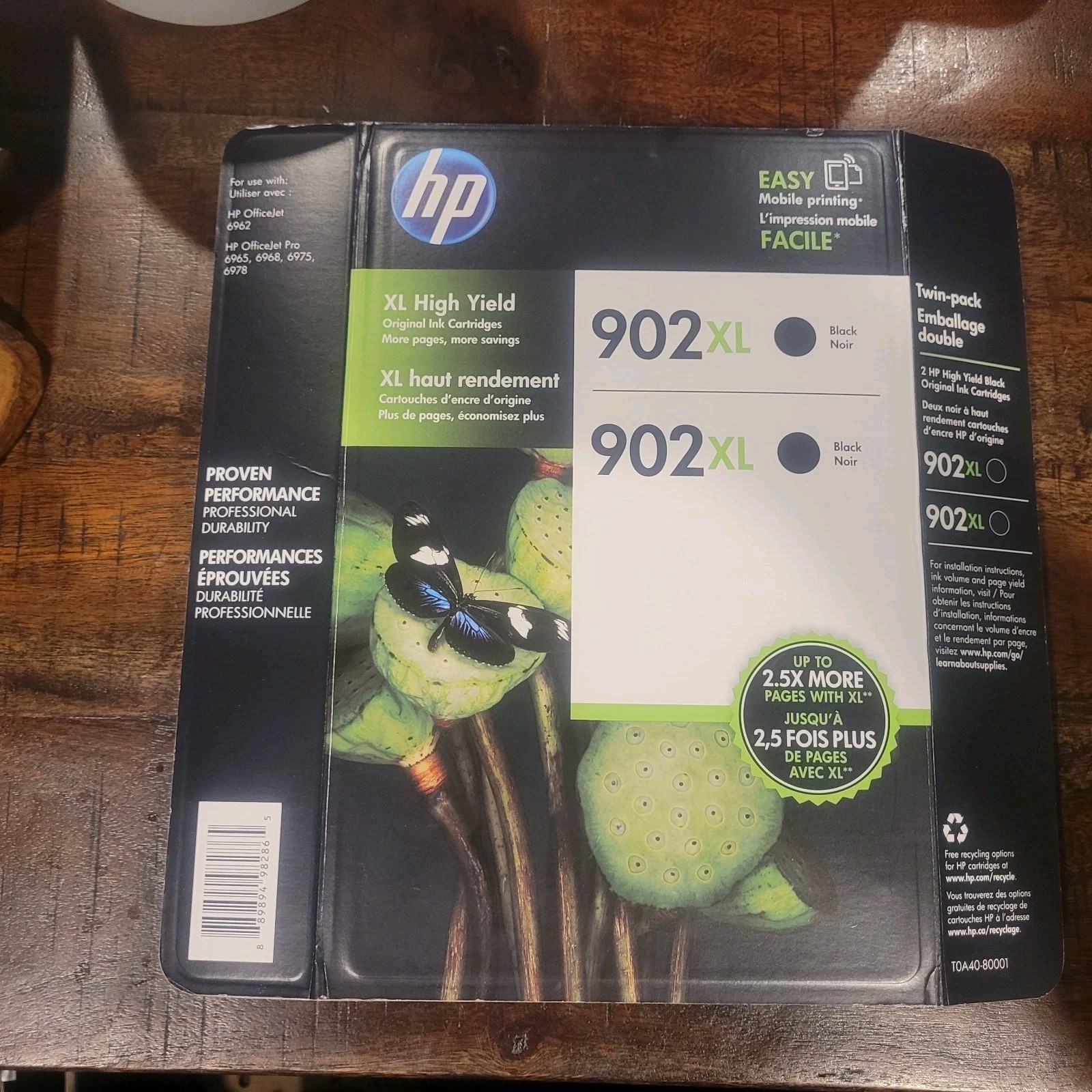 HP 902XL Ink for OfficeJet 6958 Printer - Black, Pack of 2, Expired 10/2018
