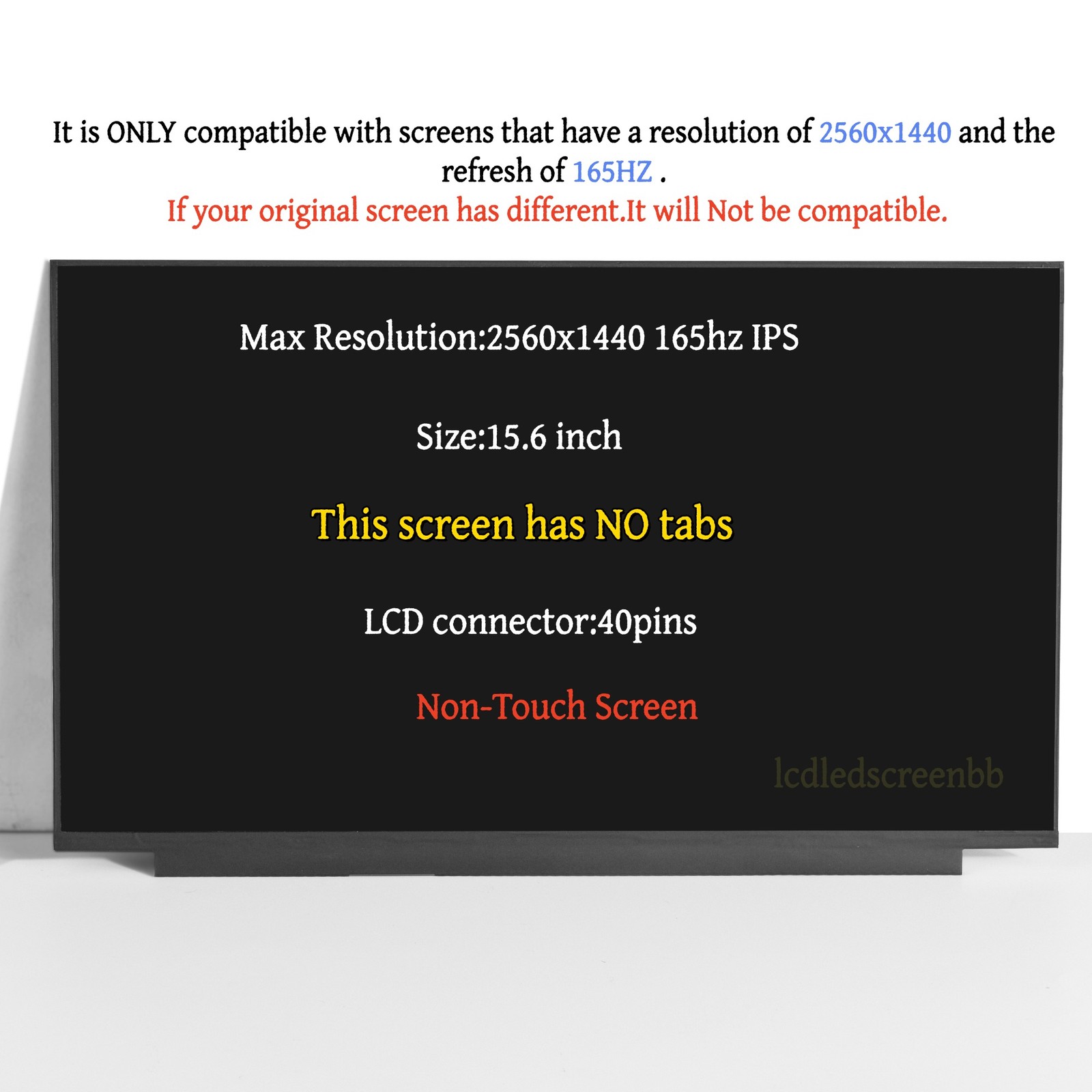 For NE156QHM-NY1 V8.2 40 Pins QHD Screen Replacement LCD Display