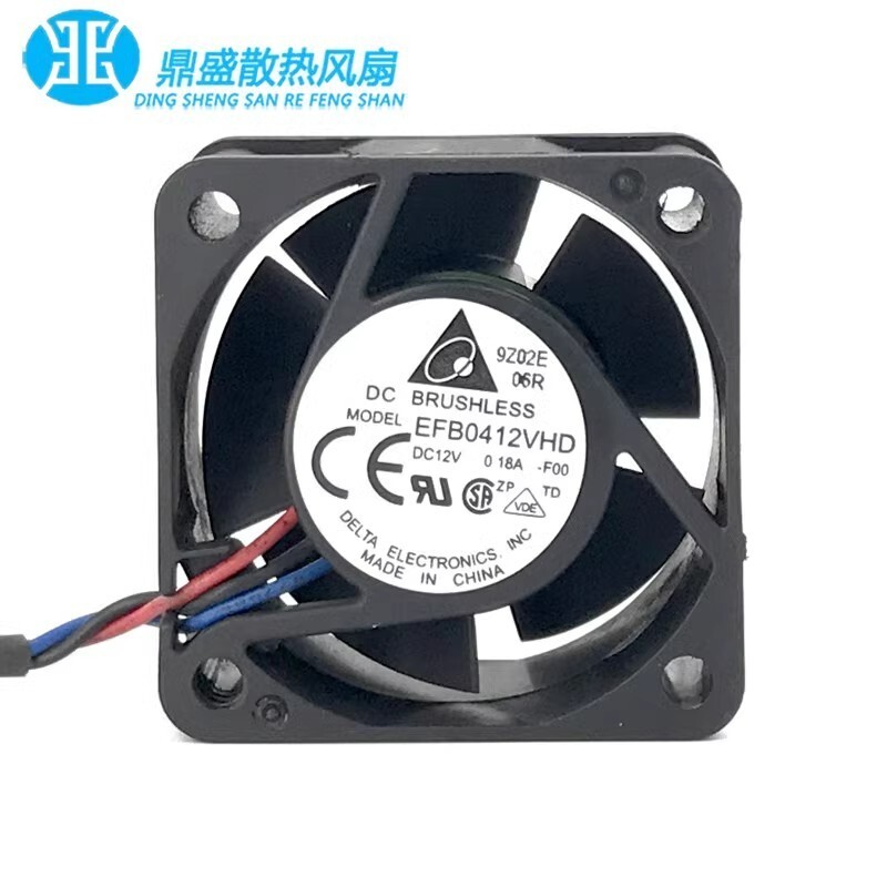 Delta EFB0412VHD 4020 DC12V 0.18A 4cm 3-Wire Server Cooling Fan