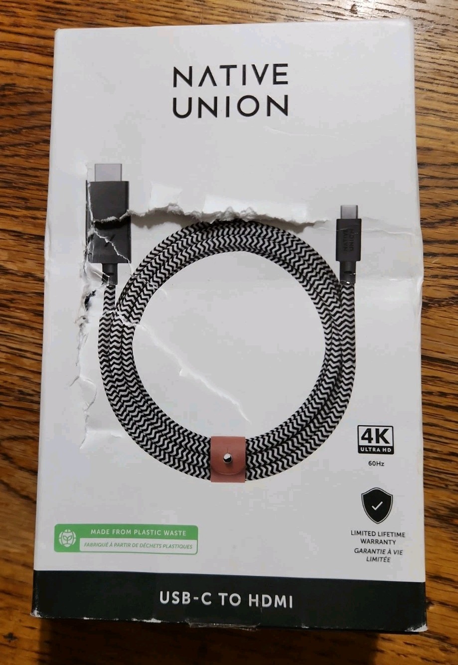 Native Union 10' ft usb c to hdmi 4K cable for TV Monitor output for Android PC