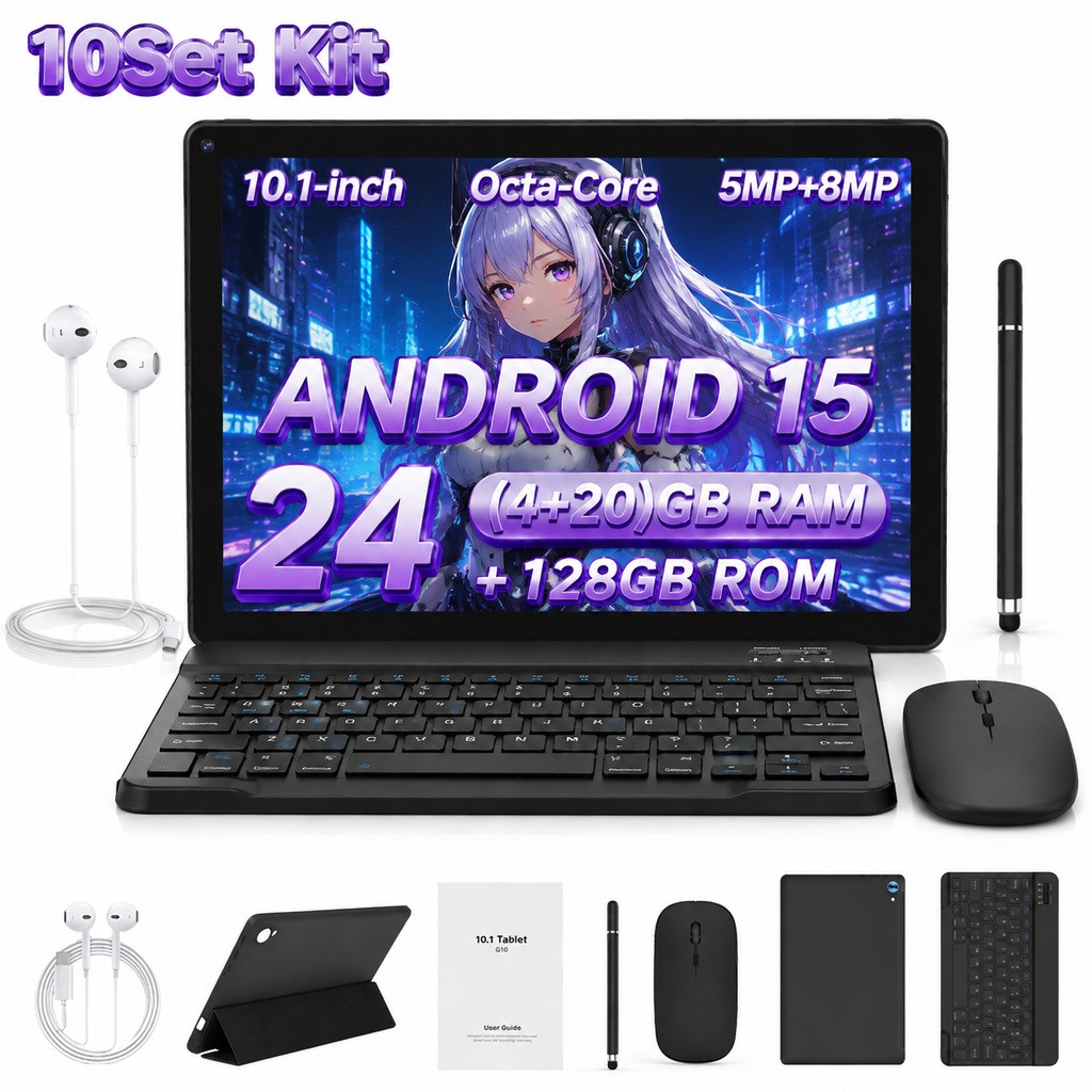 10Set Tablet Kit 10.1" IPS Touch 24GB 128GB ROM For Learning Working team PC New