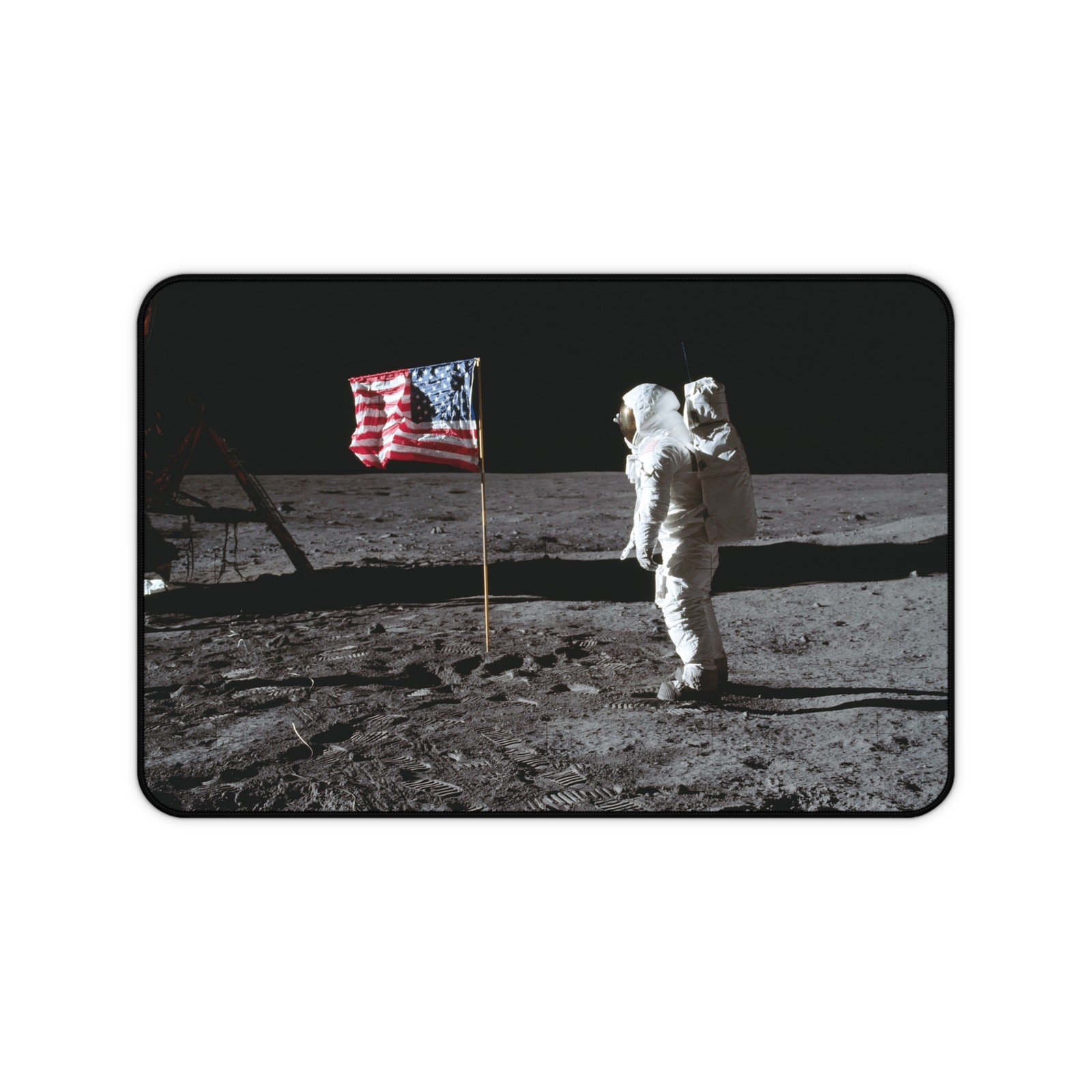 NASA (Buzz) Aldrin, Jr. Posing on the Moon - 3 sizes - Desk Mat - Mouse Pad