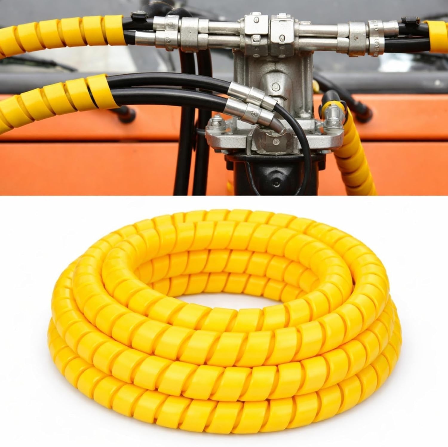 25Ft Spiral Wrap Hose Cable Protector 3/4 Inch Heavy Duty Hydraulic Hose Wrap...