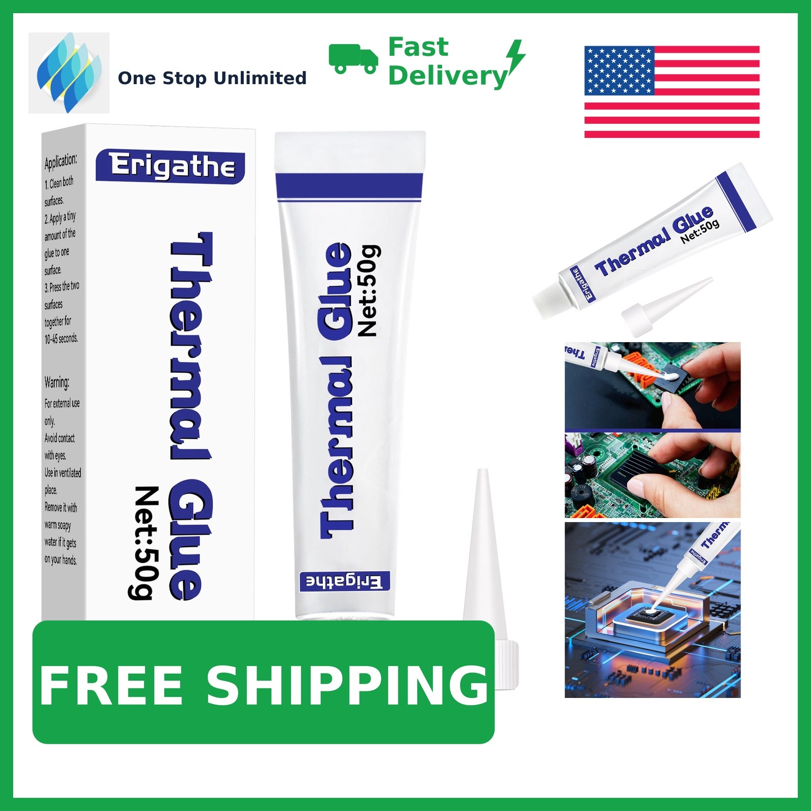 50gram Conductive Thermal Glue, Silicone Viscous Adhesive Compound, High Perf...