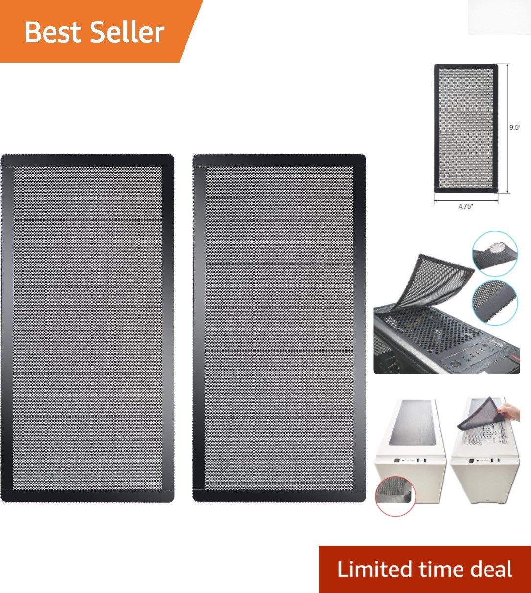 Effortless Cleaning with 120x240mm Magnetic Dust Filters for PCs - 2 Count