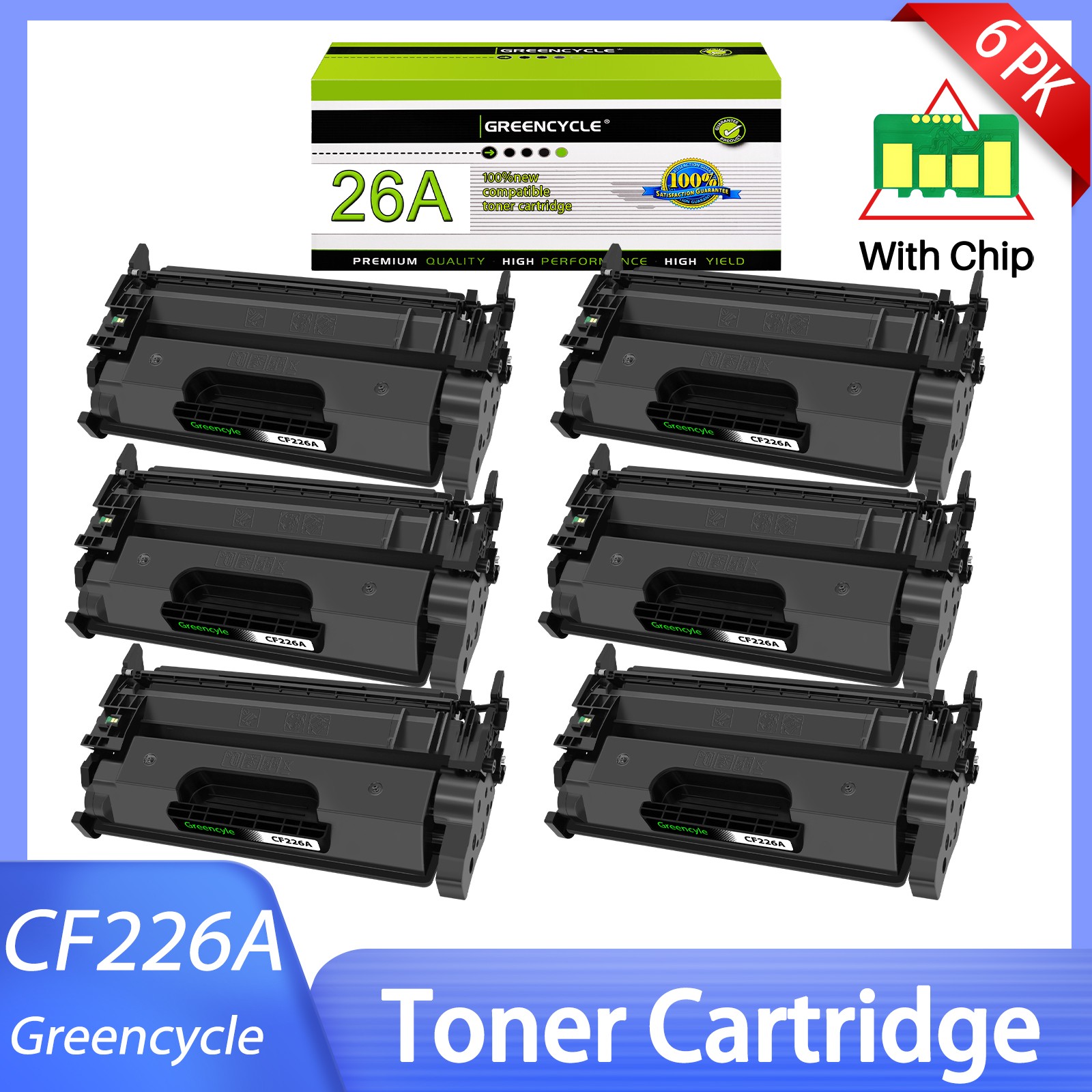 6PACK CF226A Toner Cartridge Compatible For HP LaserJet Pro M402n M402dn M402d