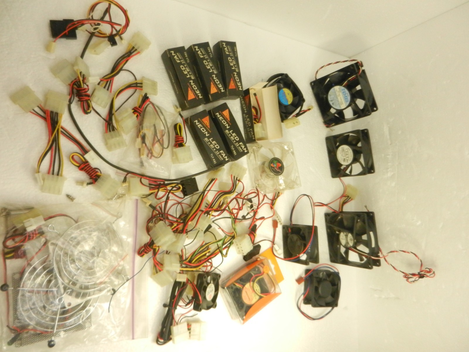 PC Case Fans BIG$ lot of cooling fans wires accessories PC BUILDERS  * * L@@K **