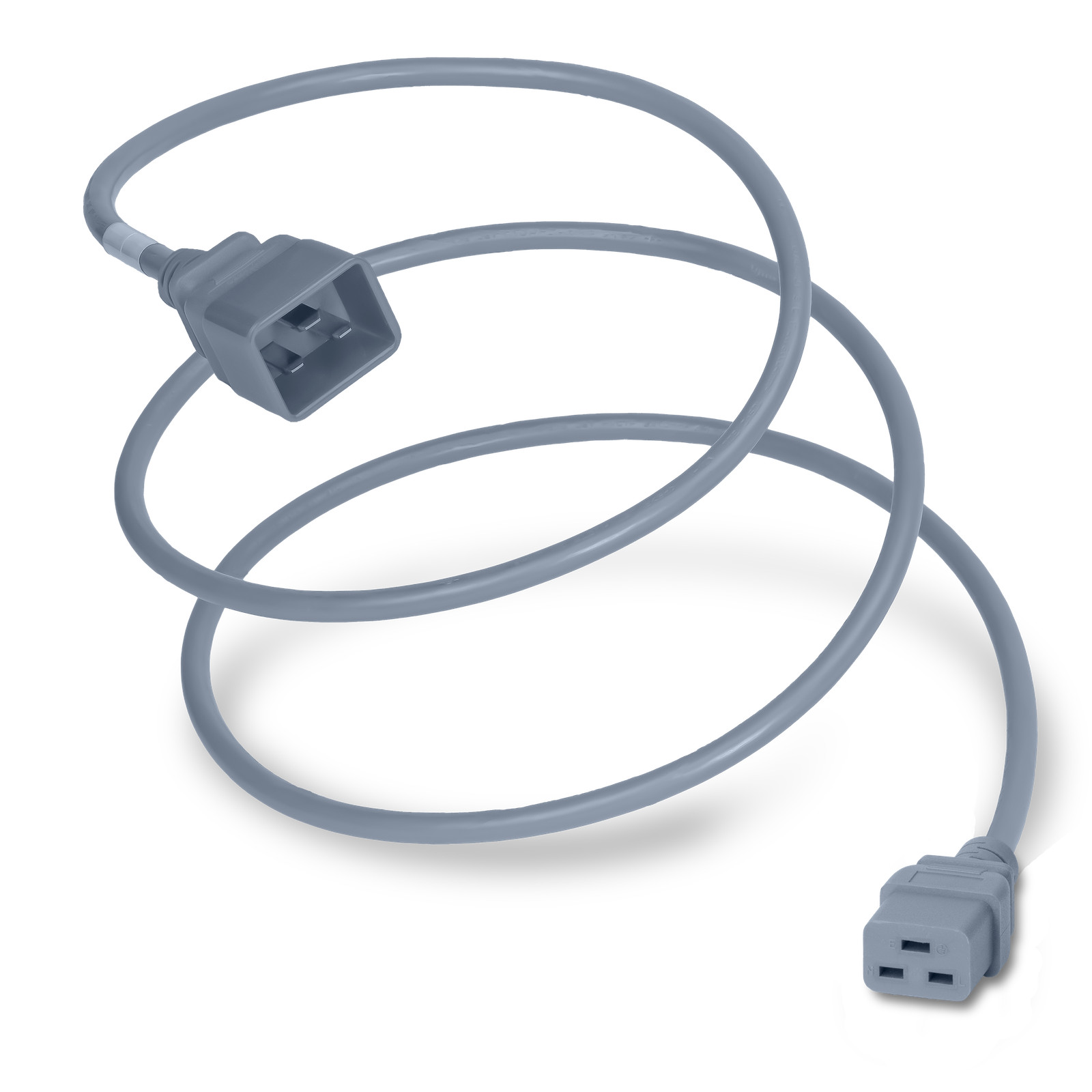 20 Pack of C19 C20 20A 250V 12/3 SJT Power Cord - Gray - 6ft