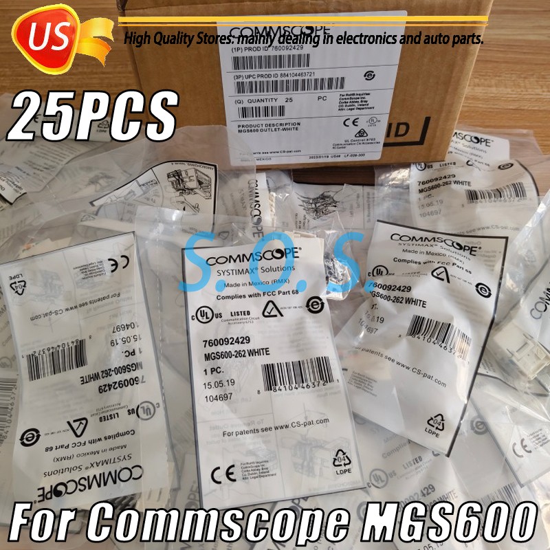 Qty25:NEW For Commscope GigaSPEED X10D MGS600 Series White Cat6a Jacks 760092429