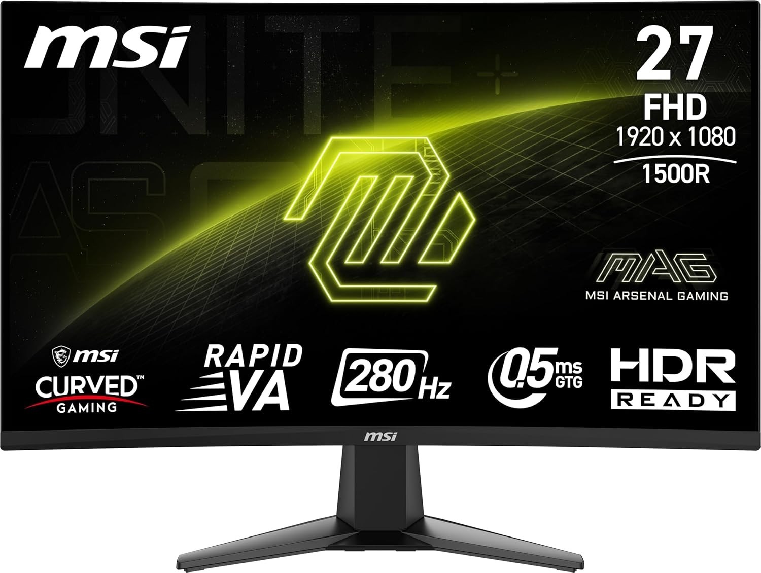 MSI MAG 276CXF 27" Full HD (1920 x 1080) 280Hz Curved Screen Gaming Monitor