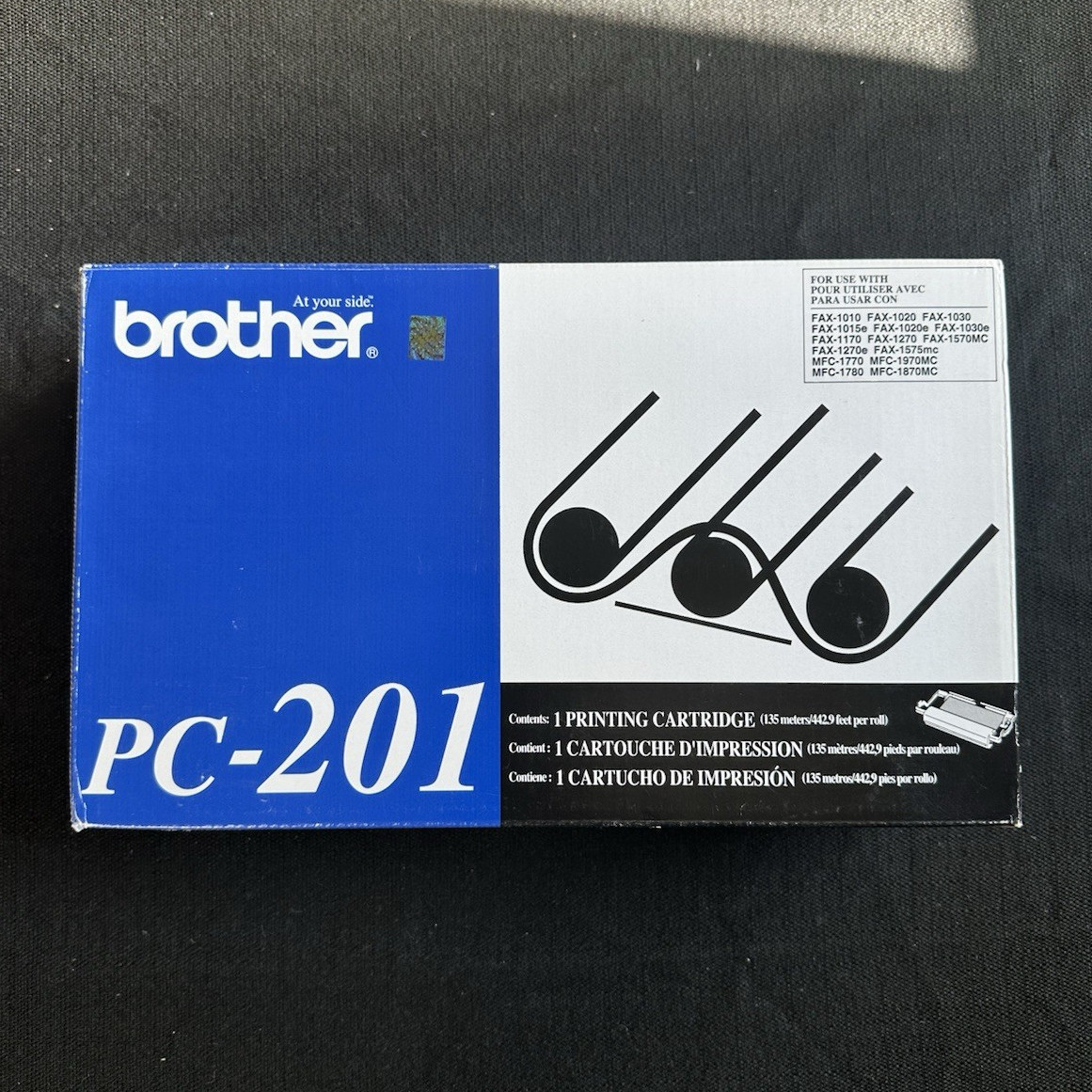 Brother PC-201 Genuine Original Black Printing Cartridge for FAX-1010/1020