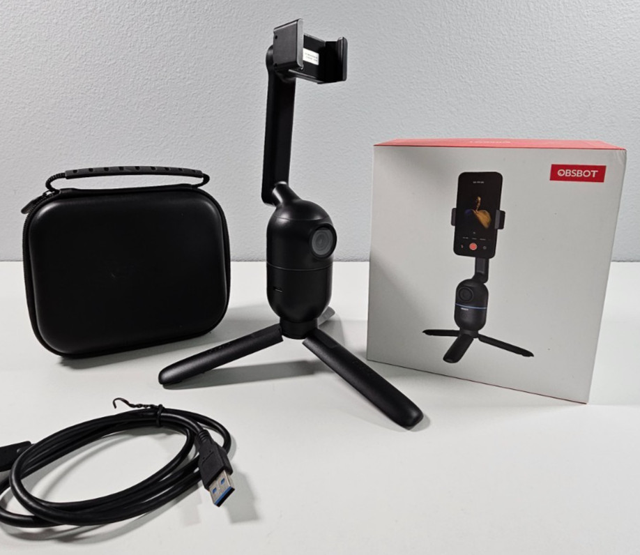 OBSBOT Me AI-Powered Auto-Tracking Phone Mount Tripod Black Open Box