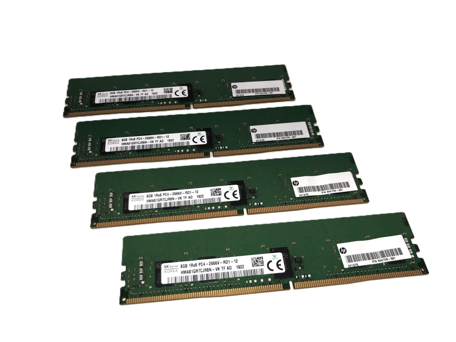 (Set of 4) SK Hynix 8GB DDR4-2666 RDIMM / HMA81GR7CJR8N-VK Server RAM