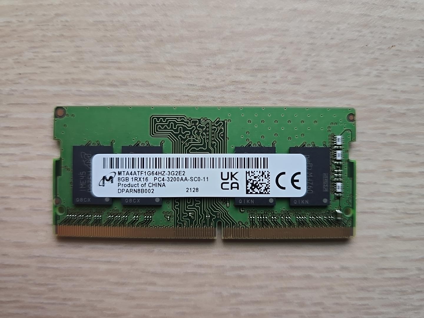 Micron 8GB DDR4-3200 1Rx16 SODIMM Laptop RAM MTA4ATF1G64HZ-3G2E2