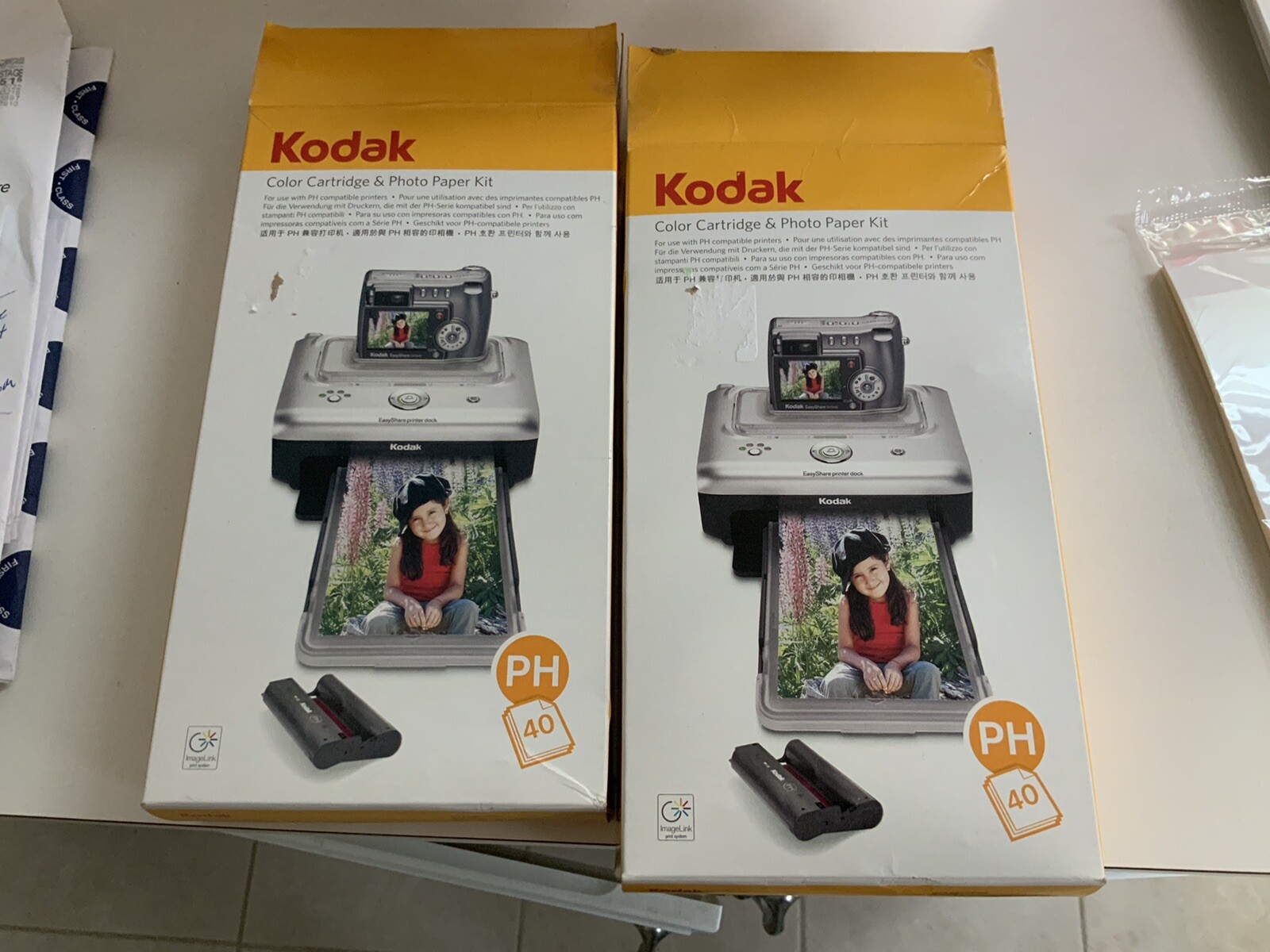(2) Kodak  Imagelink PH-40 Color Cartridge & Photo Paper Kits 60FREE