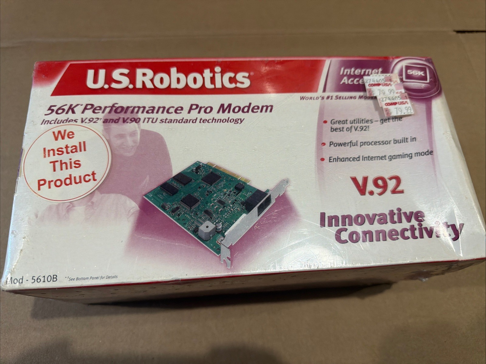 Sealed U.S. Robotics 56K Performance Pro Modem V.92 Mod 5610B NIB Brand New 