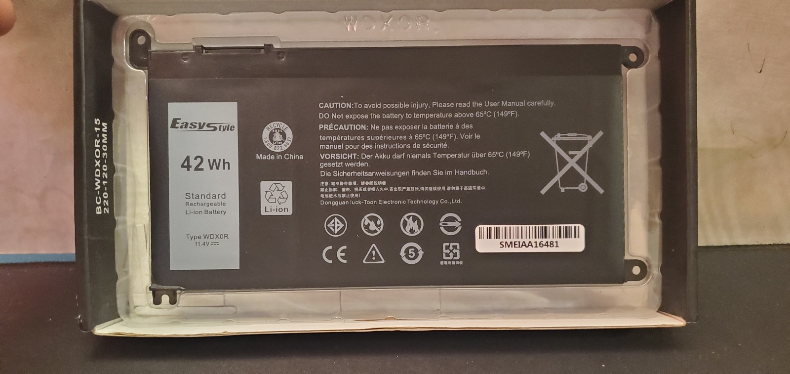 WDX0R WDXOR 11.4V  Laptop Battery