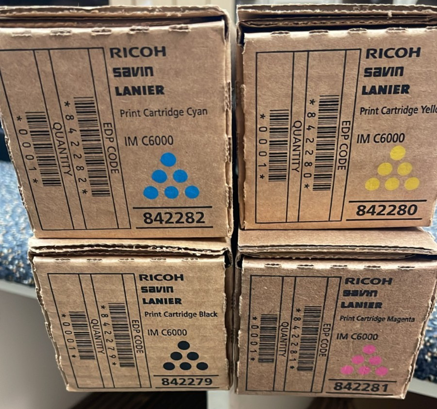 NEW Genuine Ricoh IMC4500/C6000 CMYK Toner Set 842279,842280,842281,842282