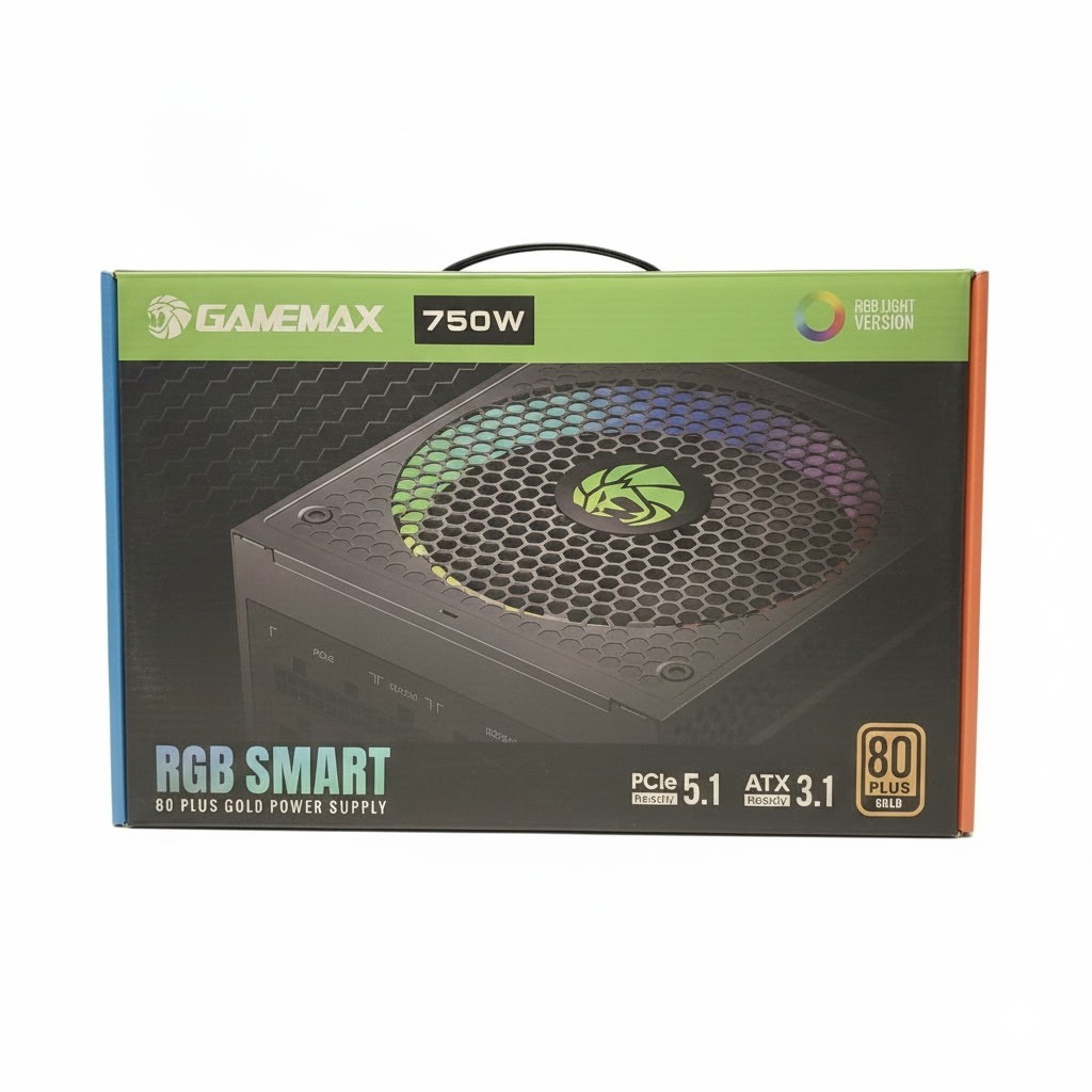 Game Max RGB-750, PRO 5.1 VER Power Supply, 750W 80+ Gold, PCle 5.1, ATX 3.1