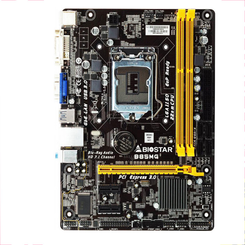For BIOSTAR B85MG Desktop Motherboard LGA1150 DDR3 SATA3  Intel B85 M-ATX