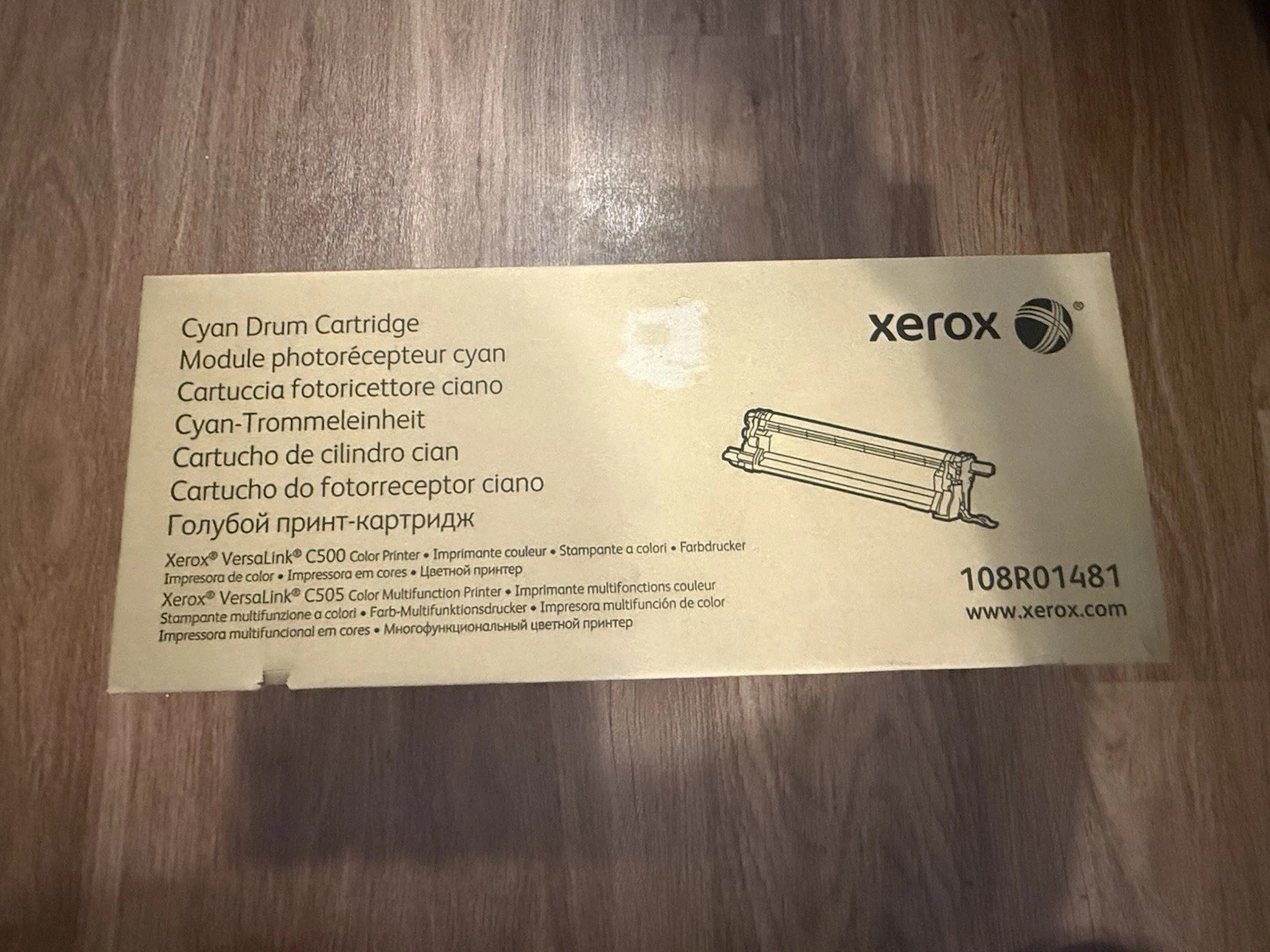GENUINE XEROX CYAN DRUM CARTRIDGE - 108R01481 - VERSALINK C500 C505 - SEALED BOX