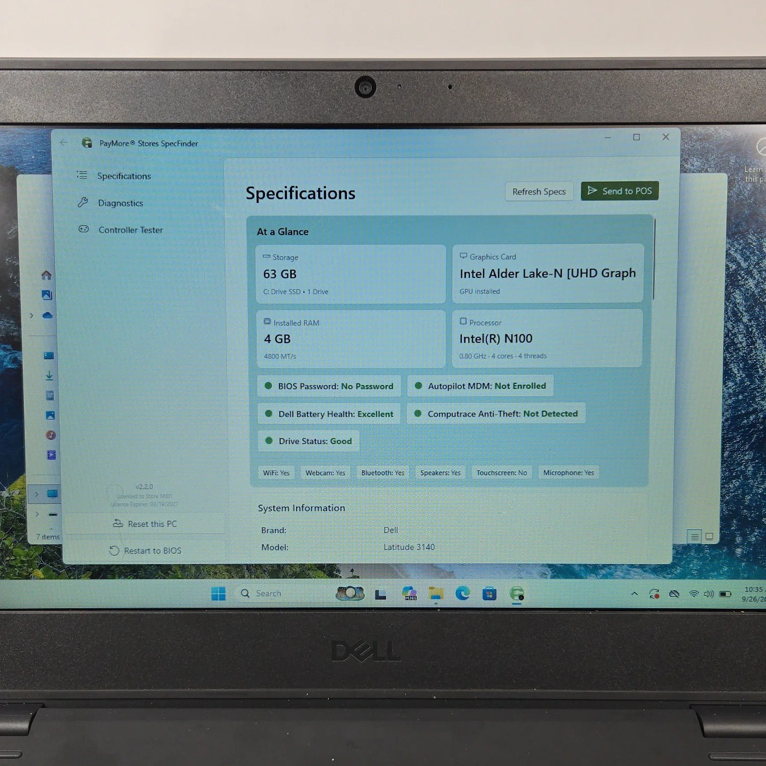 Dell Latitude 3140 N100 0.80GHz 4GB RAM 64GB SSD