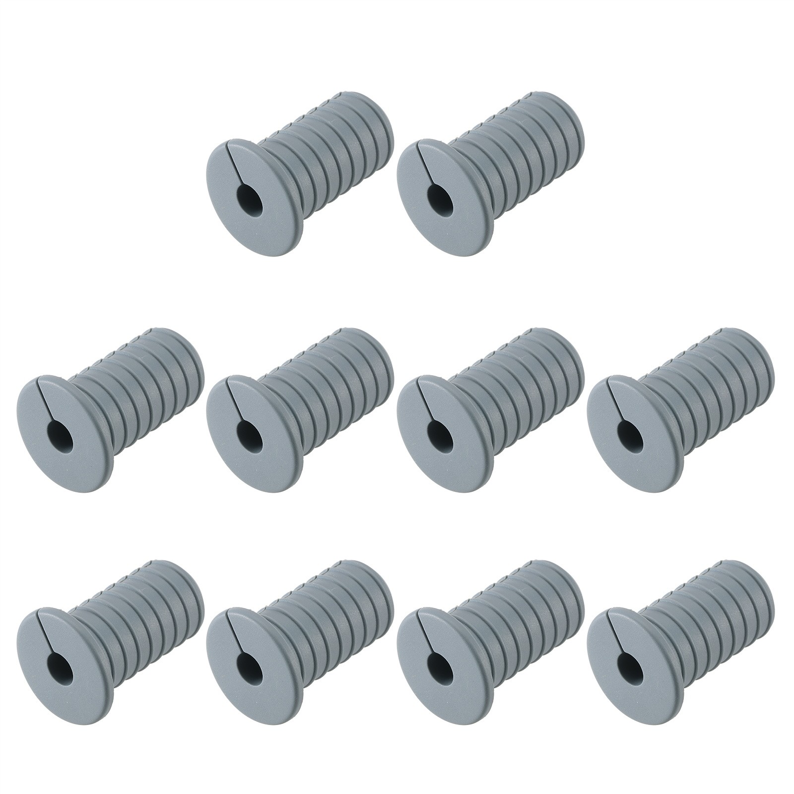 10Pcs Wall Grommets for Cables 3/4" with 7mm Hole Gray with Thread