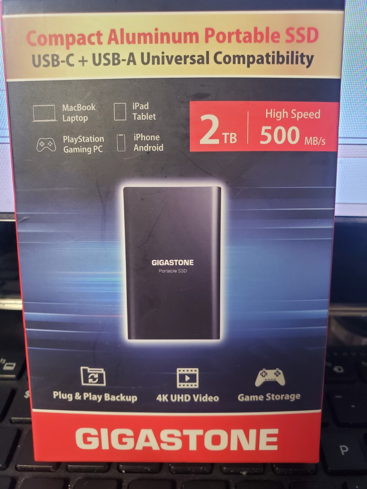 Gigastone 2TB External SSD Read Speed 500MB/s USB 3.2 Type-C External SSD