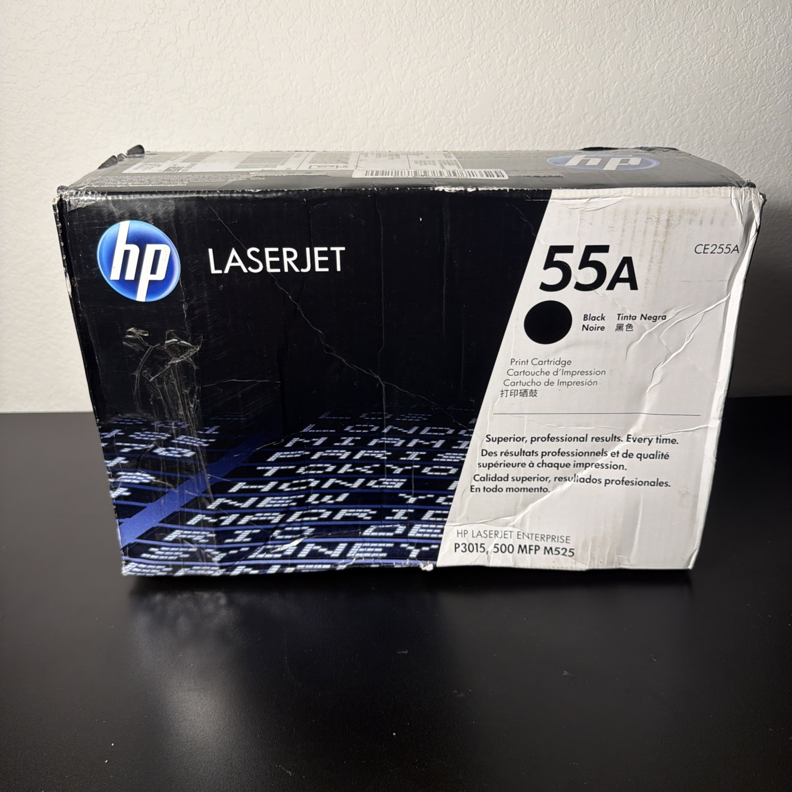 HP 55A CE255A Genuine Original Black Laser Toner for P3015 500 Box Damaged