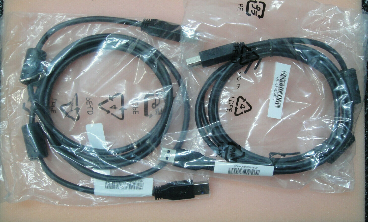 2 x Dell 389G1758 HP 917468-001 A0M08 USB 3.0 SuperSpeed Cable Type-A Type-B