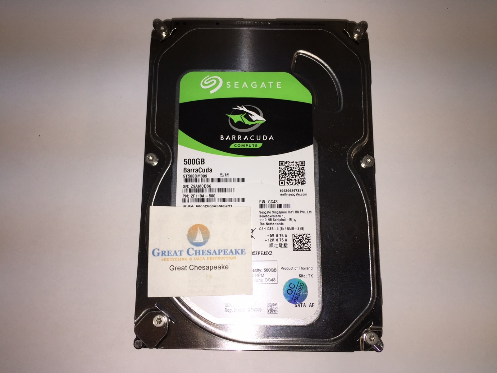 Seagate ST500DM009 BarraCuda Compute 500GB SATA 3.5" HDD TESTED