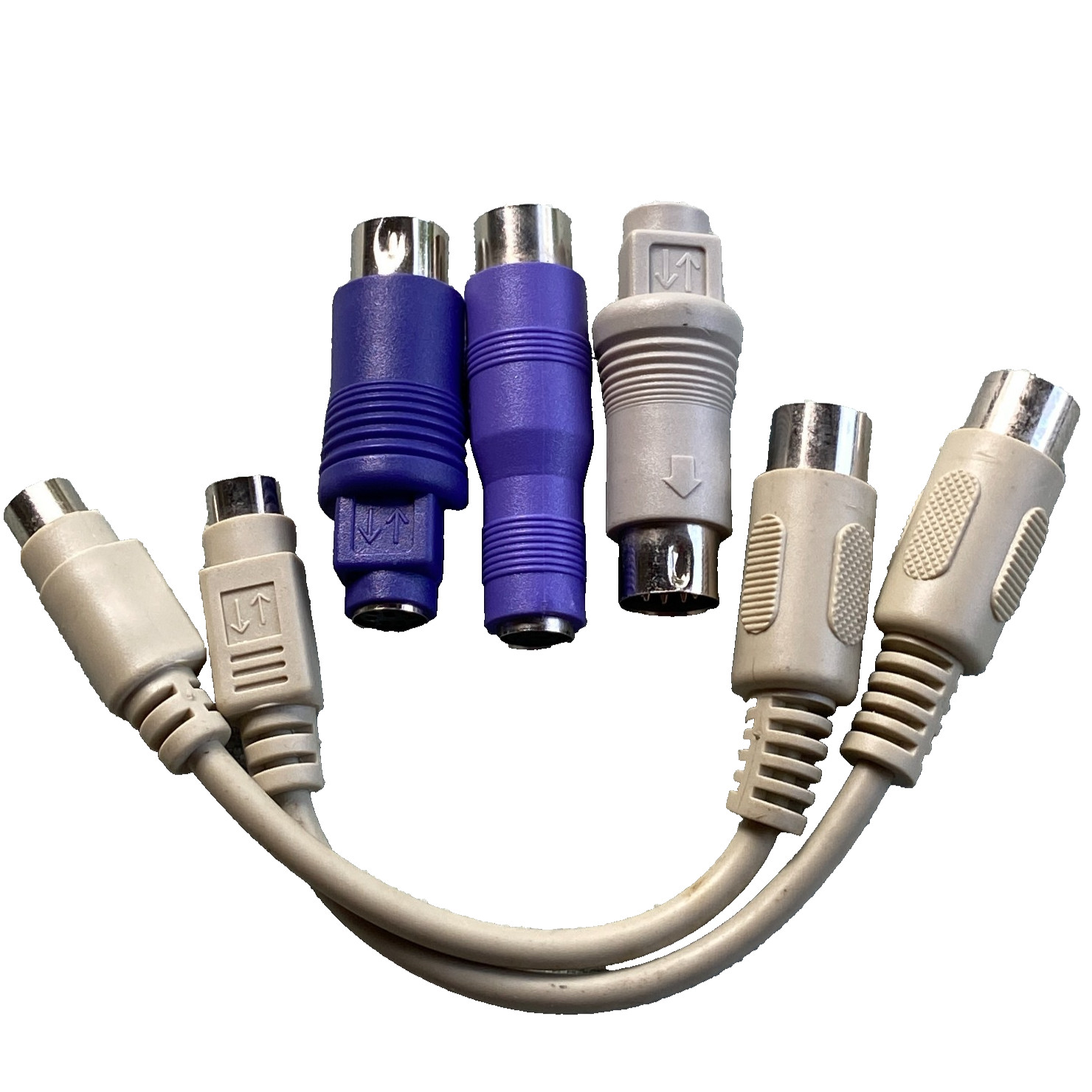 5 Pin Male Mini-DIN Cable Adapter Female PS/2 Keyboard Mouse Lot 5 Vintage 