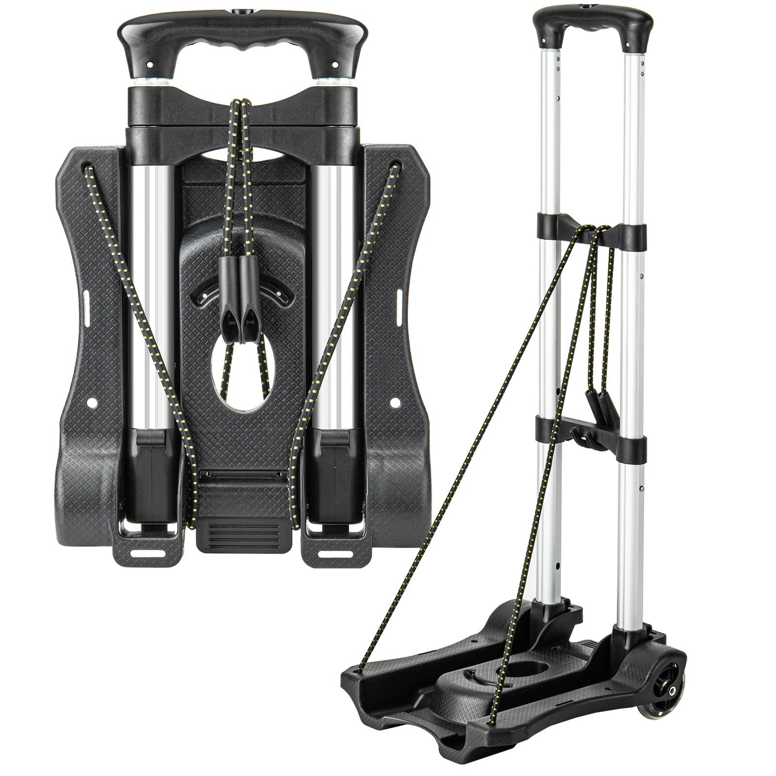 Small Folding Hand Truck Dolly with 2 Wheels, Foldable Luggage Cart